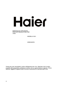 Manual Haier HW60G25F2 Cave de vinho