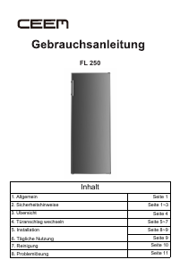 Bedienungsanleitung CEEM FL 250 Kühlschrank