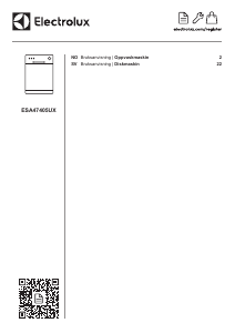 Bruksanvisning Electrolux ESA47405UX Diskmaskin