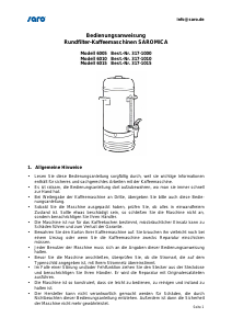 Bedienungsanleitung Saro Saromica 6010 Kaffeemaschine