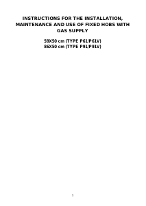 Manual Bertazzoni P6501PROXE Hob