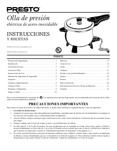 Manual de uso Presto 02160 Olla a presión
