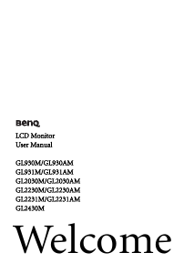 Bruksanvisning BenQ GL930AM LCD skärm