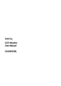Bruksanvisning BenQ G2320HDBL LCD skärm