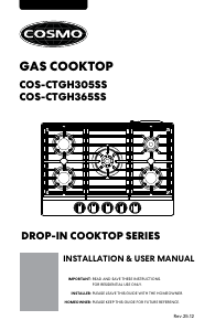 Manual Cosmo COS-CTGH365SS Hob