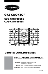 Bruksanvisning Cosmo COS-CTGV365SS Häll