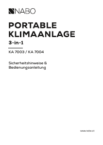 Bedienungsanleitung NABO KA 7003 Klimagerät