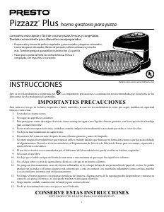 Manual de uso Presto 03430 Pizzazz Plus Horno