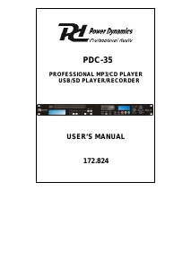 Bruksanvisning Power Dynamics 172.824 PDC-35 CD-spelare