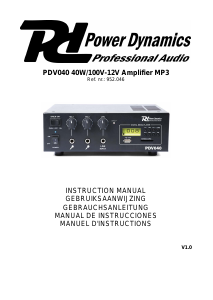 Manual Power Dynamics 952.046 PDV040 Amplifier