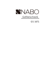 Handleiding NABO GS 1671 Vriezer