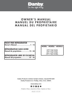 Manual de uso Danby DFF176B1WDBL Frigorífico combinado