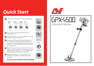 Handleiding Minelab GPX 4500 Metaaldetector