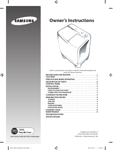 Manual Samsung WT80J7WFCH Washing Machine
