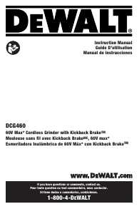 Manual de uso DeWalt DCG460B Amoladora angular