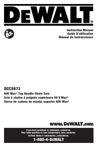 Bruksanvisning DeWalt DCCS673B Kedjesåg