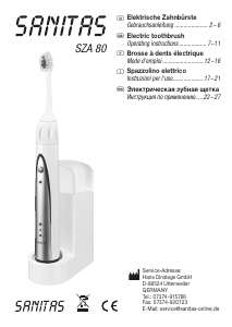 Руководство Sanitas SZA 80 Электрическая зубная щетка