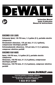 Bruksanvisning DeWalt DXCMS13513US Kompressor
