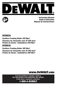 Bruksanvisning DeWalt DCN930P1 Spikpistol