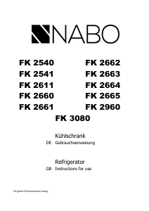 Bruksanvisning NABO FK 2662 Kylskåp