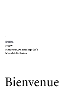 Mode d’emploi BenQ FP92W Moniteur LCD