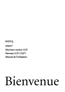 Mode d’emploi BenQ FP93V Moniteur LCD