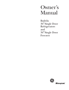 Manual GE ZIRS36NMCRH Refrigerator