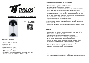 Manual Thulos TH-OA4008 Candeeiro