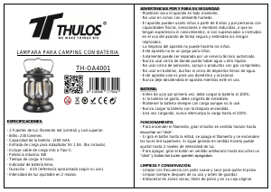 Manual de uso Thulos TH-OA4001 Lámpara