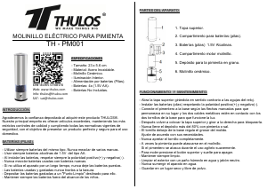 Manual de uso Thulos TH-PM001 Molinillo de pimienta y sal