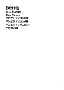 Manual BenQ V2220H LCD Monitor