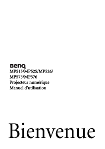Mode d’emploi BenQ MP525 Projecteur