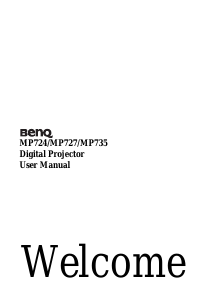 Bruksanvisning BenQ MP727 Projektor