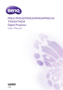 Bruksanvisning BenQ MS531 Projektor