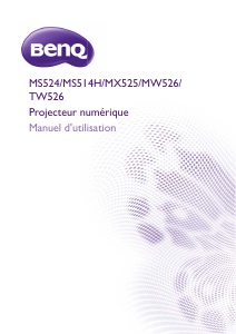 Mode d’emploi BenQ MW526 Projecteur