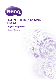 Bruksanvisning BenQ MW820ST Projektor