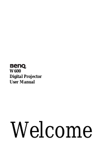Bruksanvisning BenQ W600 Projektor