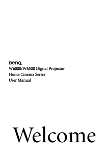 Handleiding BenQ W6000 Beamer