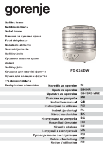 Mode d’emploi Gorenje FDK24DW Déshydrateur