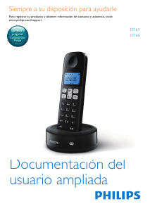 Manual de uso Philips D1612W Teléfono inalámbrico