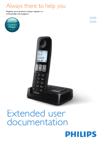 Bruksanvisning Philips D2551B Trådlös telefon