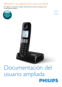 Manual de uso Philips D2551W Teléfono inalámbrico
