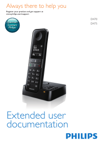 Bruksanvisning Philips D4702B Trådlös telefon