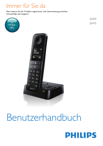 Bedienungsanleitung Philips D4752W Schnurlose telefon
