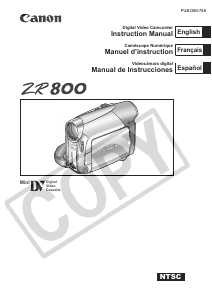 Handleiding Canon ZR800 Camcorder