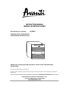 Handleiding Avanti EC15W-2 Koelkast