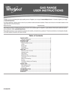 Manual Whirlpool WFG520S0FS Range
