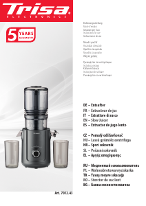 Kullanım kılavuzu Trisa Slow Flow Juice Meyve sıkacağı