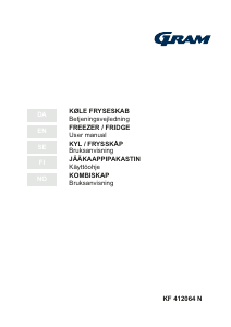 Käyttöohje Gram KF 412064 N Jääkaappipakastin