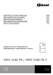 Käyttöohje Gram 49FK 5186 FN X Jääkaappipakastin